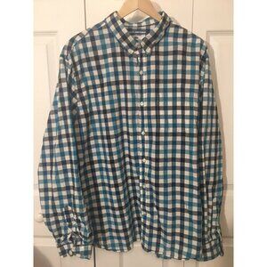 Old Navy‎ The Classic Shirt Mens Sz XXL Blue/black Plaid